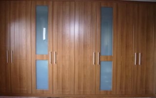 Fitted Bedroom Furniture 18 cherry hinged wardrobe with frosted glass panels