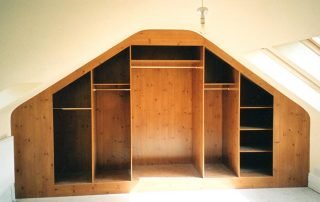 Fitted Bedroom Furniture 11 loft wardrobe custom made knotty pine hinged inner