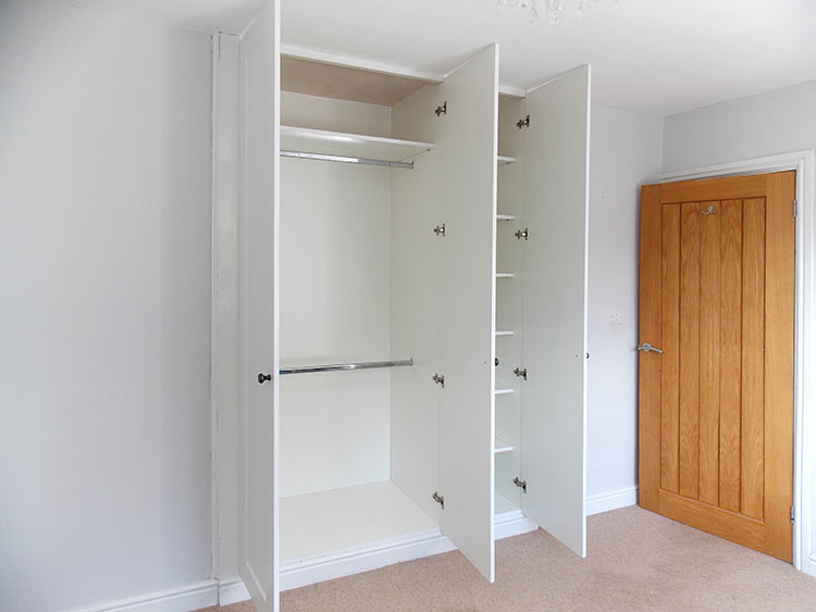 Fitted Hinged Wardrobe Gloss White Open