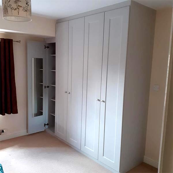 light-grey fitted hinged wardrobe side-view