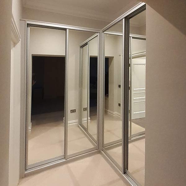 sliding mirror wardrobe aluminium mirror door